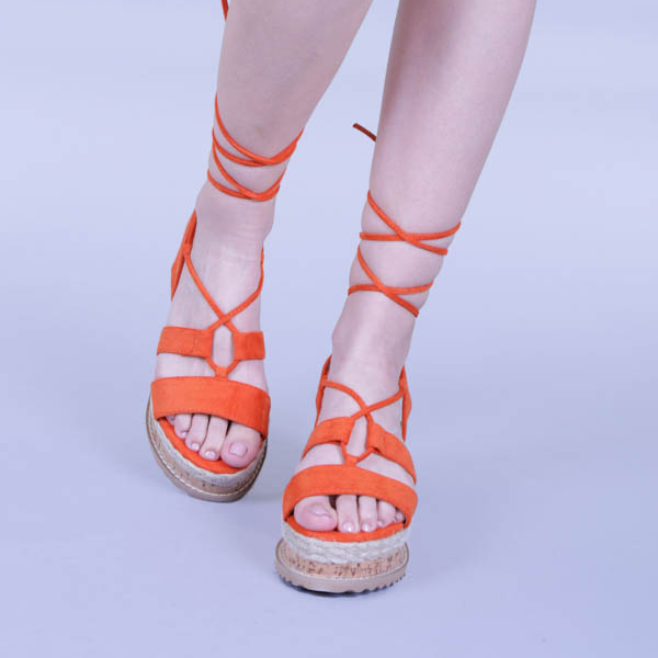 Sandale dama Afina portocalii, 2 - Kalapod.net